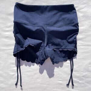 Free People Movement Sun’s Out Shorts Womens Small Navy Blue Tie Side Booty